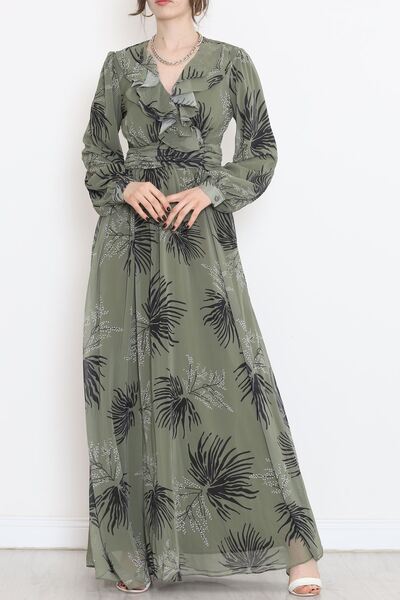 Moka Shopin Khaki Patterned Dress - 5196.1322