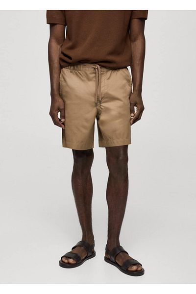 MANGO Man 100% Cotton Drawstring Bermuda Shorts