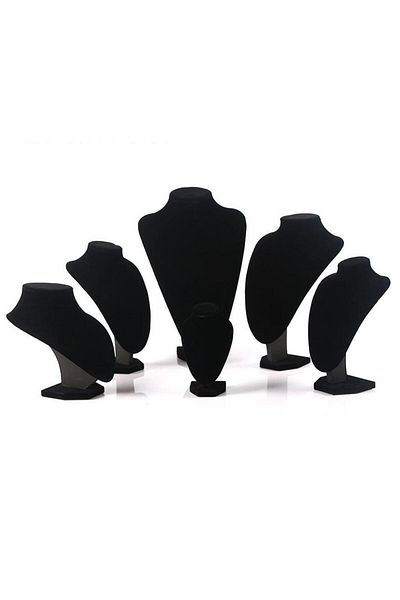 Schulzz 6-Piece Jewelry Store Showroom Display Rack Jewelry Accessory Stand with Upright Velvet Fabric