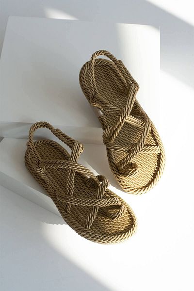 MaiaMarca Maia Bless Camel Rope String Sandale din paie