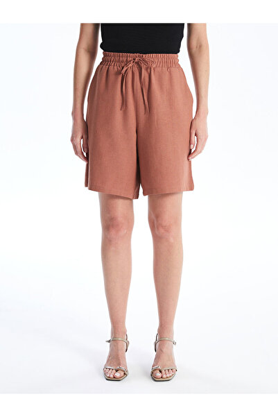 LC Waikiki Vászonkeverék női rövidnadrág elasztikus derékkal