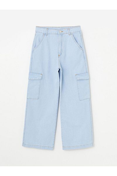 LC Waikiki Pantaloni cargo pentru fete cu picioare largi