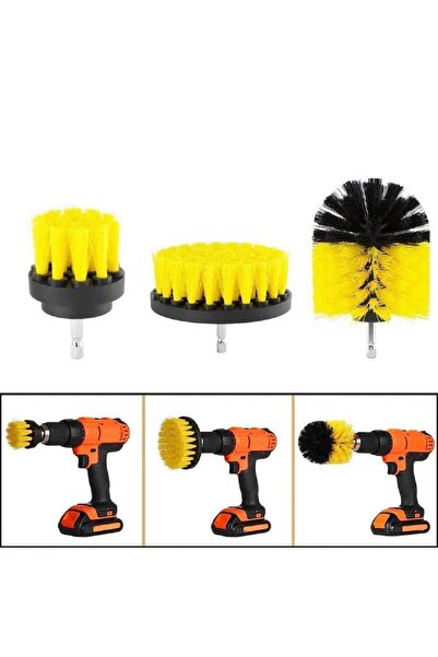 Nirnisa 3 Parça Matkap Ucu Fırça Küvet Fayans Jant Tekerlek Koltuk Halı Yıkam...