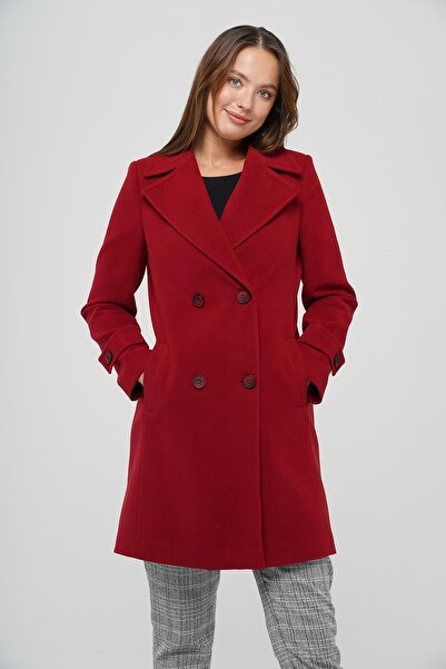 Olcay Double Breasted Men's Collar Coat Fez 3807