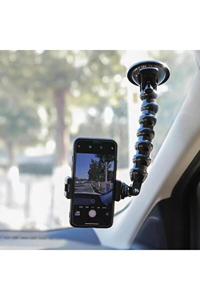 Nirnisa 25 cm Güçlü Vantuzlu Cam Torpido Yapışan Teleskopik Araç İçi Telefon ...