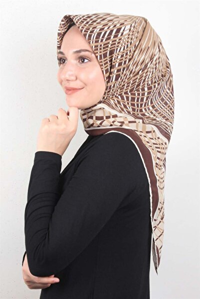 Eşarppark Piramit Krep Eşarp 116-0004-03 Kahve