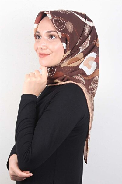 Eşarppark Piramit Krep Eşarp 116-0008-02 Kahve