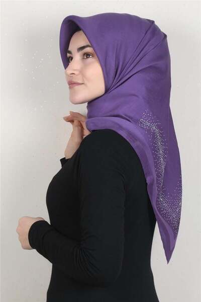 PİRAMİT Taşlı Exclusive Eşarp 6000-20 Leylak