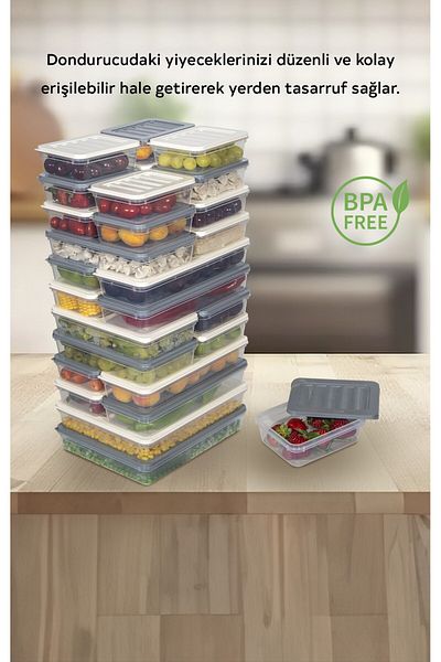 Nesto Home 28 Colorful Refrigerator Organizer Freezer and Microwave Storage Container 2X2400 6X1200 8X1170 12X600 ml