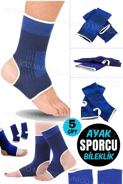 Munico 5 Çift Ayak Bileği Rehabilitasyon Bandı Neopren Ayak Bileği Destek Ban...