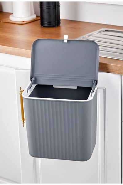 VANCKEY 15 LT Kitchen Countertop and Cabinet Hanging Garbage Bin