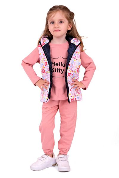 Monttini Hello Kitty Patterned Inflatable Vest and Top Kids Set - 2 Thread, Set of 3