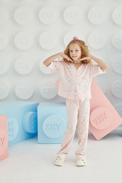 ZEYZEY Пижамен комплект за момичета - с копчета