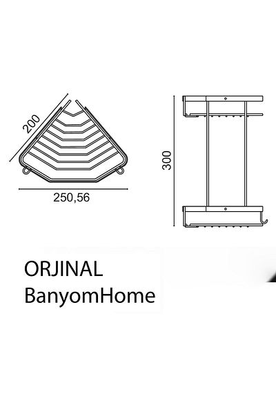 ÇELİK BANYO Suport pentru șampon din oțel inoxidabil Erpa 2 bucăți 19x19 cm Suport pentru burete de colț