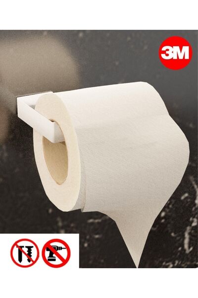 risingmaber Metal Beyaz Yapışkanlı Tuvalet Kağıtlık Yapışkanlı Wc Kağıtlık Tu...