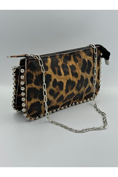 KIRASE New Trend Stylish γυναικεία τσάντα πορτοφολιού με καρφιά - χιαστί λουράκι