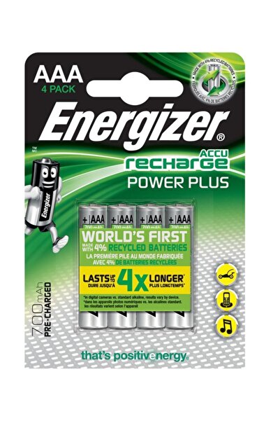 Energizer Επαναφορτιζόμενες Μπαταρίες Power Plus AAA 700 mAh, 4 τεμάχια