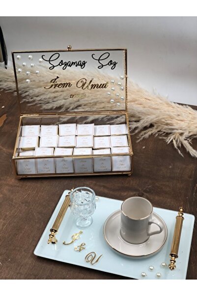 Masalsı Concept 80 aDEt Kız İsteme Çikolatası dAMAT Fincanı Takım Söz,nişan,d...