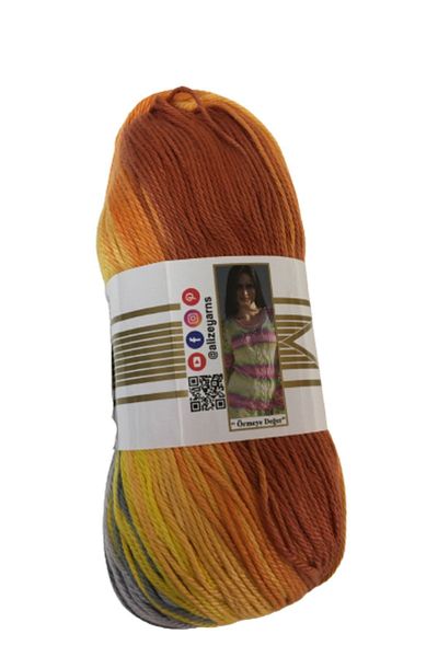 Alize 5508 Model Spring Tie-Dye 100% Mercerized Cotton Skirt, Blouse, Pareo, Amigurami - Claret Red