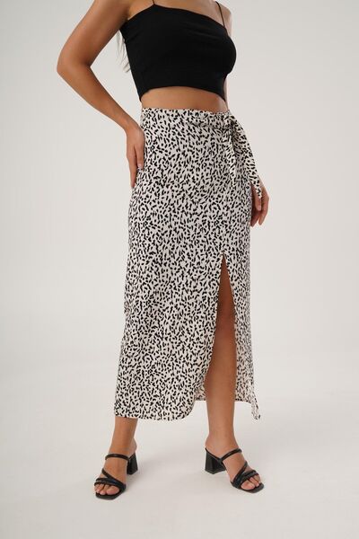 Hipo Trend Model leopard - Fusta cu cravată laterală