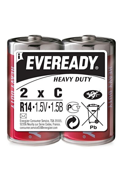 Energizer Eveready Carbon Zinc Eveready Hd C/r14 Orta Boy Pil (2 Li Paket) Eckc2