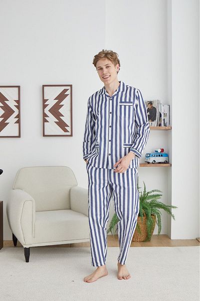 KLY Set de pijamale Gaffur cu dungi înalte