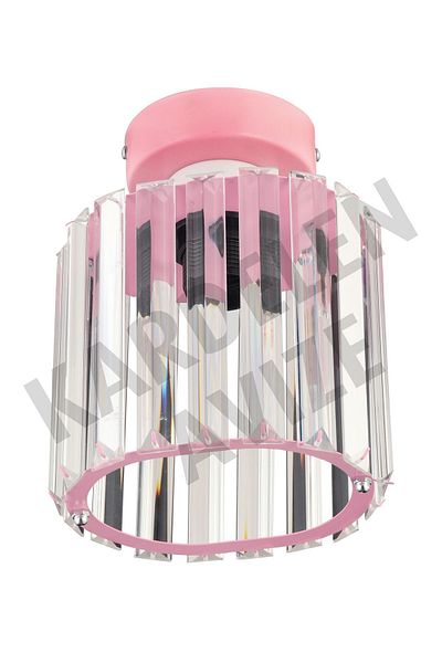 SONSUZ AYDINLATMA&AVİZE Luxury Chandelier - Pink Plafonier, Crystal Stone Facing