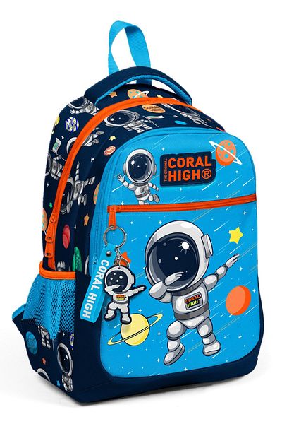 Coral High Rucsac școlar cu trei compartimente pentru copii, albastru bleumarin 23486
