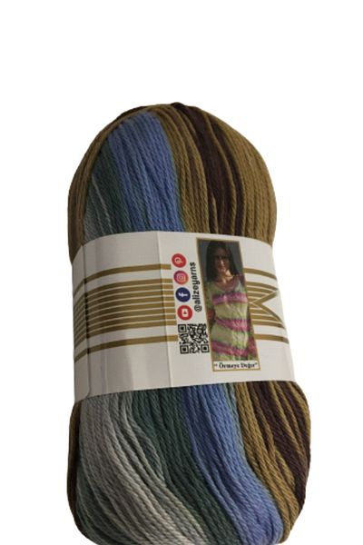 Alize 4148 Blue 100% Mercerized Cotton Hand Knitted - Skirt, Blouse, Pareo, Amigurami