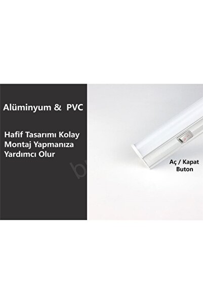 Noas Led Floresan Bant Armatür Aydınlatma 120 Cm Gün Işığı Fişli