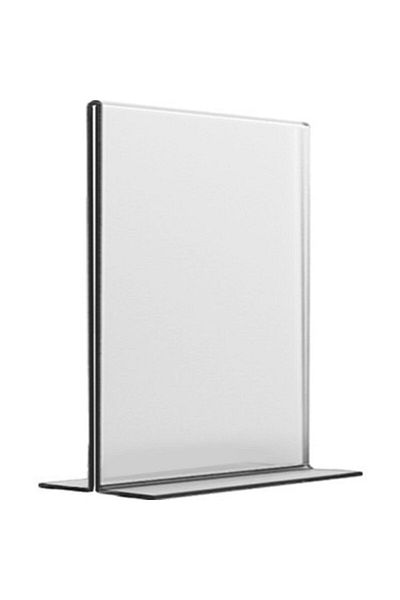 BUBİSTUDİOS 10-Piece T-Type Vertical Desktop 15x21 Cm Transparent Plexi Foil / Brochure Holder