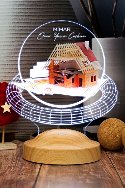 SEVGİLAMBASI Mimara Hediye, Mimarlara Özel Hediye Renkli Led Masa Lambası, Dü...