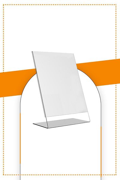 Etias Reklam A5 L Type Vertical Table Top Pack of 50 / Transparent Plexi Foiling / Brochure Holder