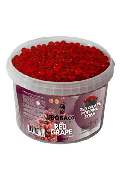 TheBobaCo. Bubblicious Bubble Tea Boba - Kırmızı Üzüm / Red Grape 3,4kg