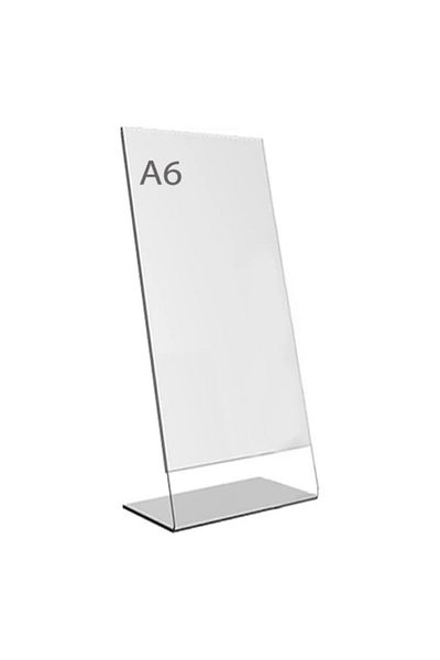 Display Malzeme Vertical Table Top Transparent Plexi Foyluk A6 L Type