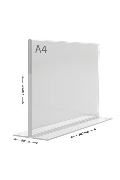 Display Malzeme Dm A4 T Type Horizontal Table Top Transparent Plexi Foiling Price