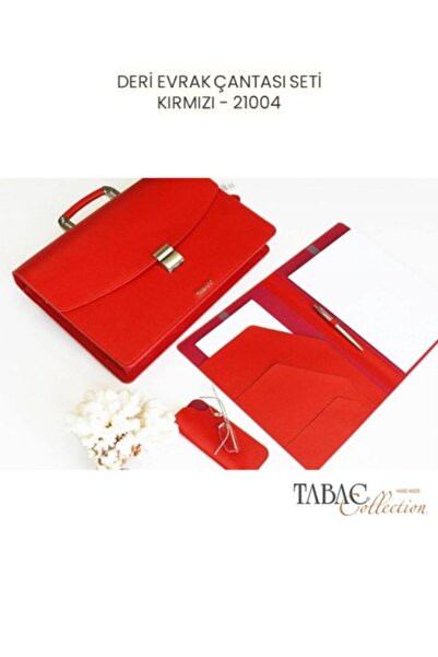 Tabac Hakiki Deri Evrak Çantası Seti | Premium Kilitli Laptop Çantası | Yönet...