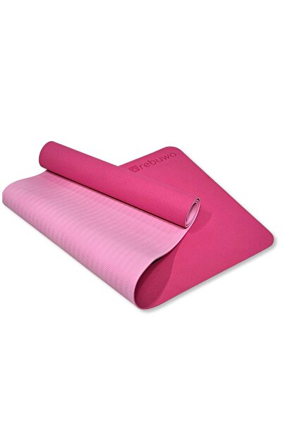 Rebuwo Çift Taraflı 6mm Tpe Kaydırmaz Yoga Matı Pilates Minderi 183 X 63 Cm
