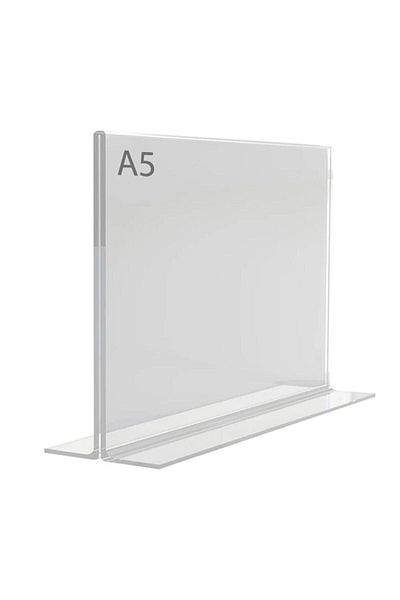 Display Malzeme Dm A5 T Type Horizontal Table Top Transparent Plexi Foiling Price