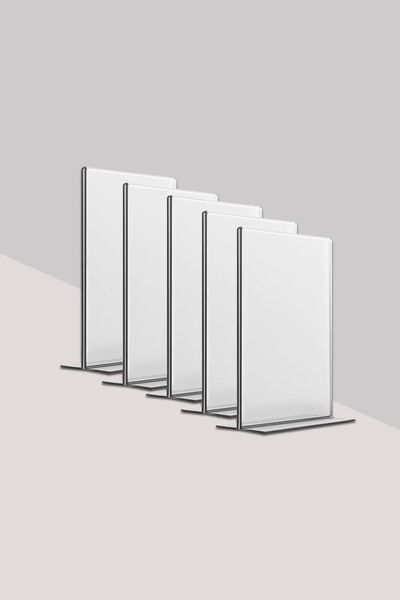 Genel Markalar Pleksi Föylük A6 (10X15) 5 Adet Masaüstü T Tipi Dikey Fiyatlık...