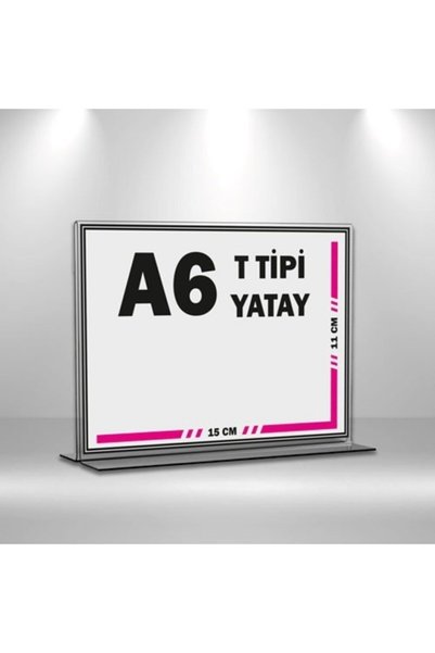MESAGLASS T Tipi A6 Pleksi Föylük Broşürlük-Yatay A6 Föylük-50 Li Paket
