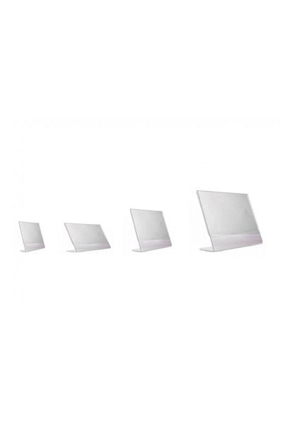 soylu pleksi A6 L Type Horizontal Foiling Brochure Holder Transparent Plexiglass Pack of 10