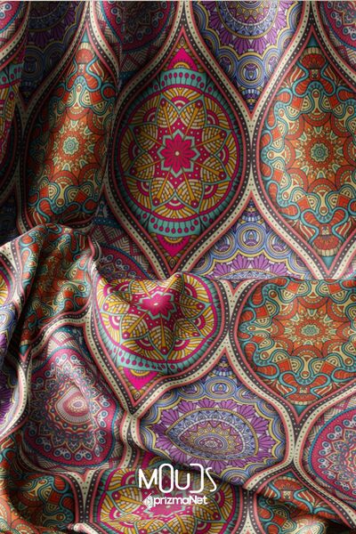 Moud's Мандала з візерунком, напівпрозора тканина - цифровий друк, 155 см Kms...