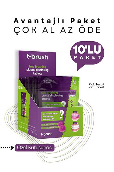 TBRUSH 10 Pack Plaque Exploring and Tartar Demonstrator Tablets