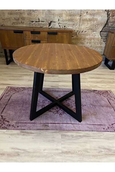 NTCollection Ntconcept Round Masif Ahşap Yuvarlak Yemek Masası 85x85cm