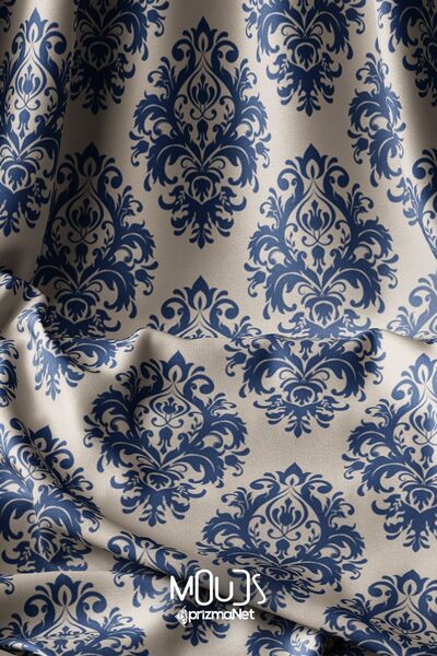 Moud's Navy Vintage 3 Візерунковий цифровий принт Суемістський тканинний мате...