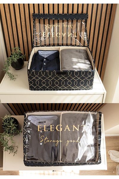 Pazar Kapısı Maxi Size Elegant Multi-Purpose Storage Box with PVC Lid - Bag