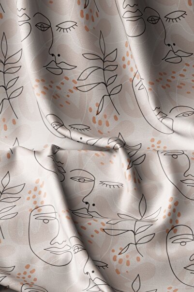 Moud's Жіночий лінійний візерунок, шовковиста тканина - цифровий друк, 155 см...