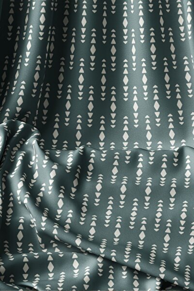 Moud's Тканина з цифровим принтом зеленого кольору з візерунком - Autumn Abst...