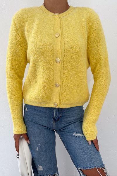 FEMELLE Teddy Yellow Cardigan